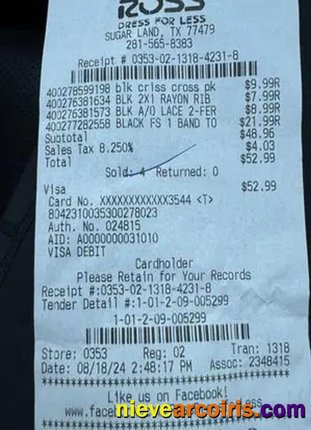 Ross store payment check